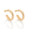 Argollas Diseño Torcido Enchapadas En Oro 18 K 1 Argollas Diseño Torcido