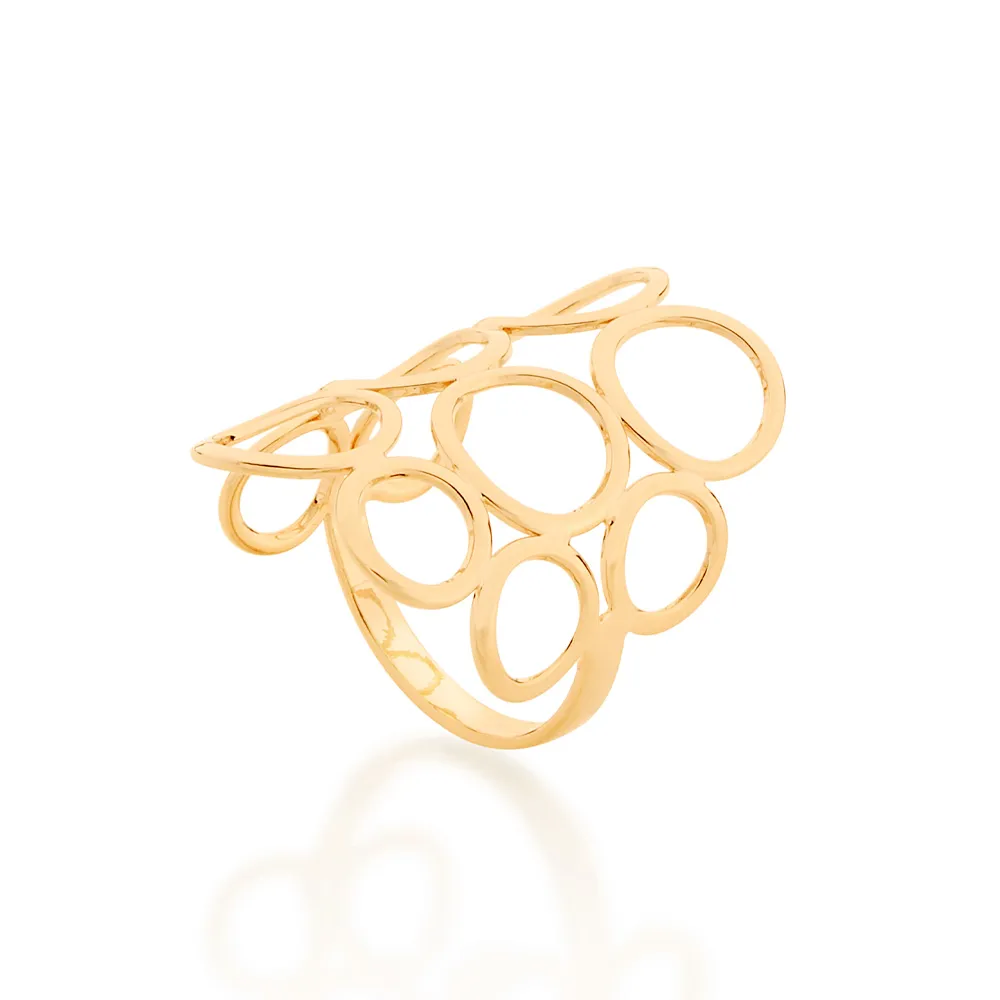 Anillo maxi de circulos enchapado en oro de 18k 3 Anillo maxi de circulos enchapado en oro de 18k
