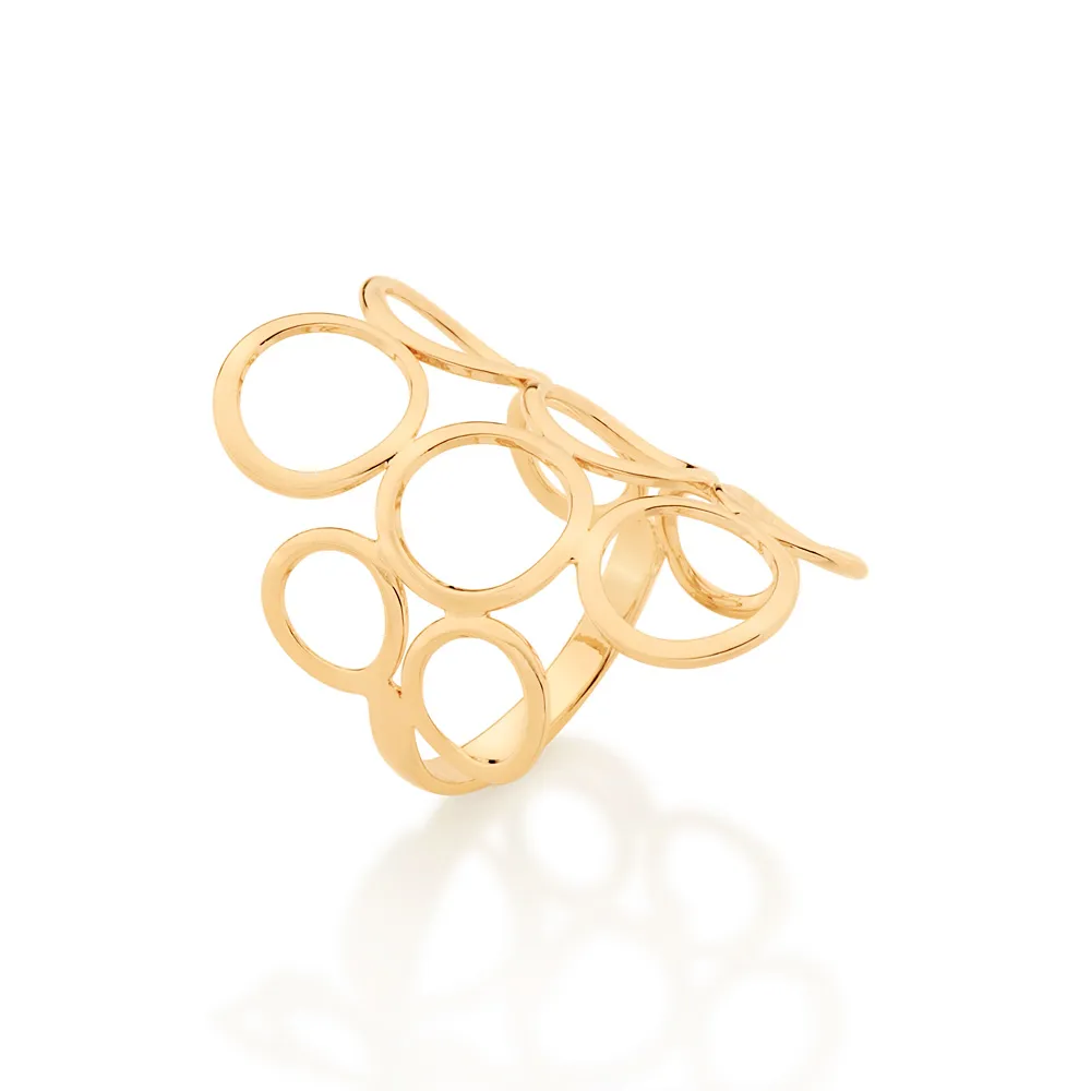 Anillo maxi de circulos enchapado en oro de 18k 5 Anillo maxi de circulos enchapado en oro de 18k - Imagen 3