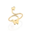 Anillo Ajustable Forma Corazón Mariposa Anillo Ajustable Con Forma De Corazón Y Mariposa Enchapado en Oro 18K