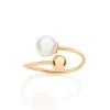 Sublime Anillo Bola Perla Lisa Enchapado En Oro 18K 1 Sublime Anillo Bola Perla Lisa Enchapado En Oro 18K