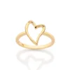 Anillo Con Corazón Calado Enchapado En Oro 18 K