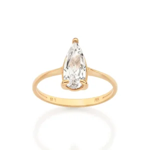 Anillo De Boda En Froma De Gota En Circonia  Enchapado en Oro 18K