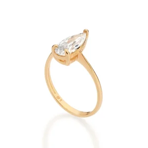 Anillo de boda en forma de gota con Enchapado en oro 18K para uso diario o eventos especiales en Panamá