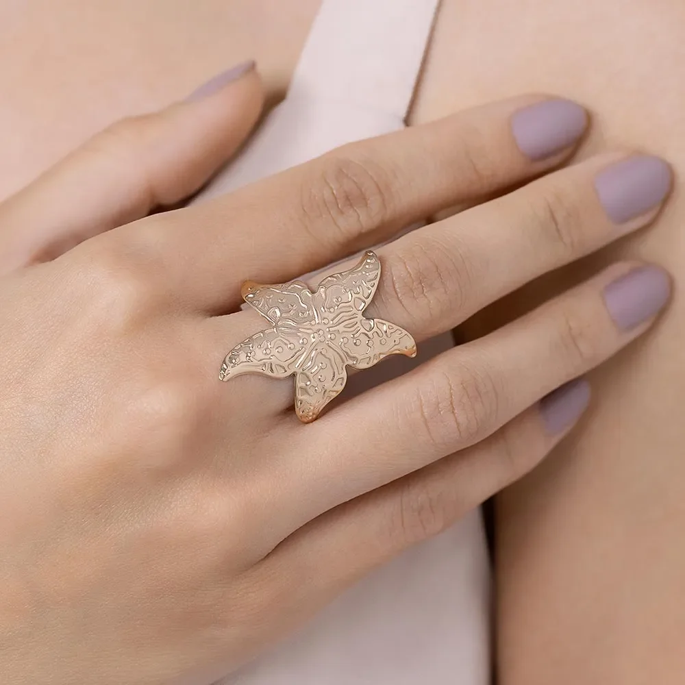 Anillo Maxi De Estrella De Mar Enchapado En Oro 18K 5 Anillo Maxi De Estrella De Mar Enchapado En Oro 18K - Imagen 3