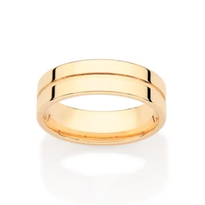 Anillo Maxi Liso Enchapado En Oro 18K