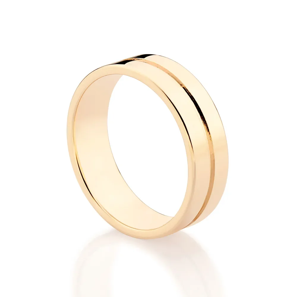 Anillo Maxi Liso Enchapado En Oro 18K 4 Anillo maxi liso de Rommanel
