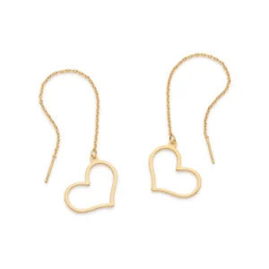Aretes Colgantes De Corazón Aretes Colgante En Forma De Corazón Enchapado en Oro 18K