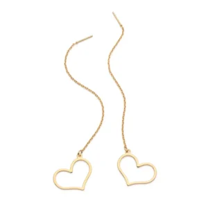 Aretes colgantes en forma de corazón con Enchapado en oro 18K para eventos especiales y uso diario