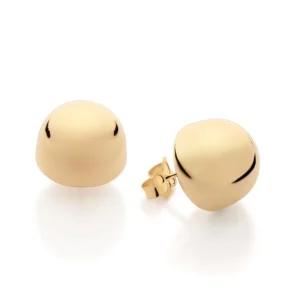 Aretes Botón Enchapados En Oro 18K Aretes De Botón Enchapado en Oro 18K