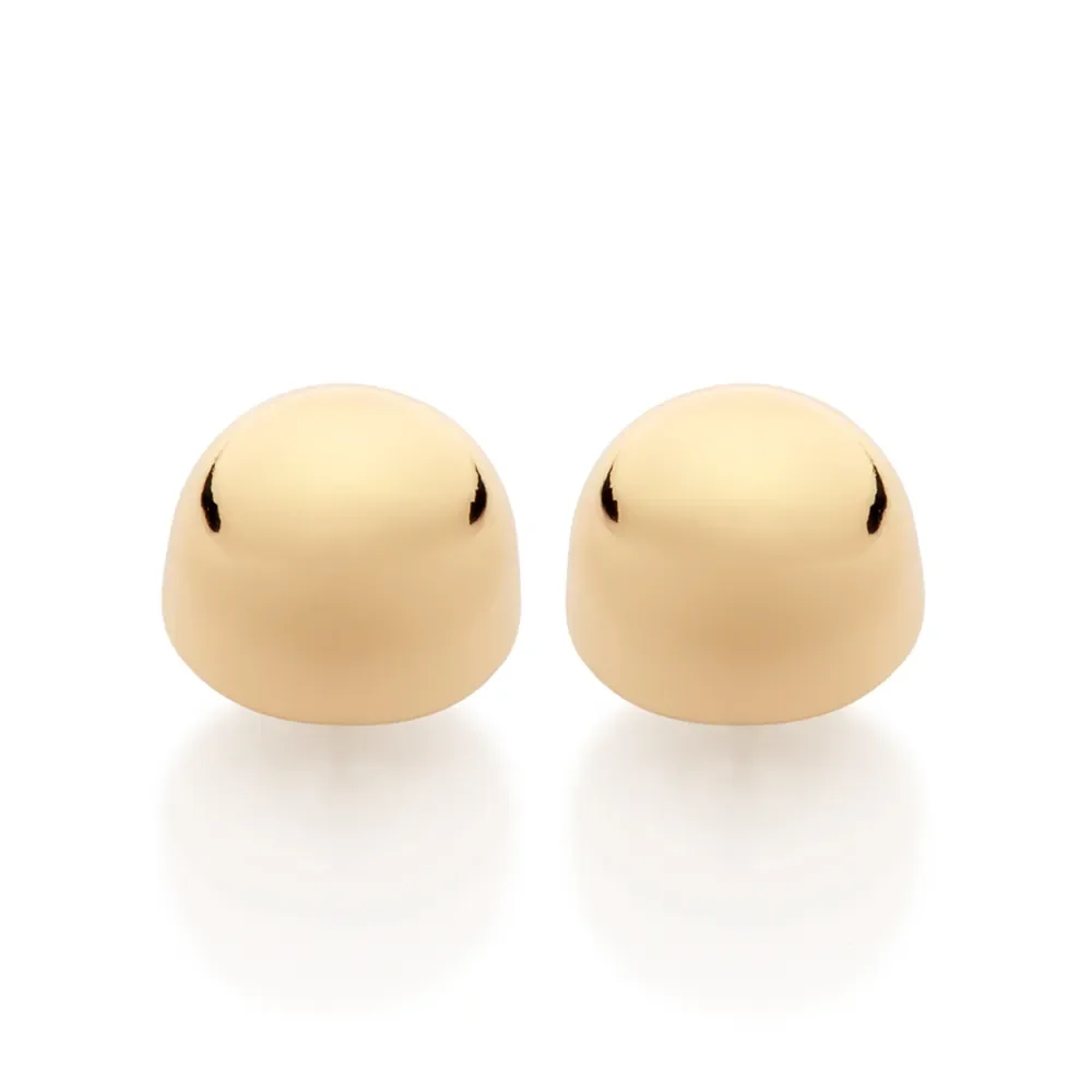Aretes Botón Enchapado En Oro 18K 4 Aretes de botón con Enchapado en oro 18K