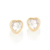 Aretes De Corazón Con Circonias Chicos Enchapados En Oro 18K 1 Aretes De Corazón Con Circonias Chicos Enchapados En Oro 18K