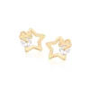 Aretes De Estrella Con Circonia Enchapados En Oro 18K