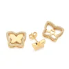 Aretes de mariposa con circonias en Enchapado en oro 18K para eventos especiales y uso diario