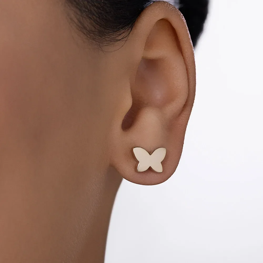 Aretes Mariposa 96 Circonias Enchapados En Oro 18K 6 Aretes Mariposa 96 Circonias Enchapados En Oro 18K - Imagen 4