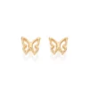 Aretes De Mariposa Con Diseño Calado  Enchapado en Oro 18K