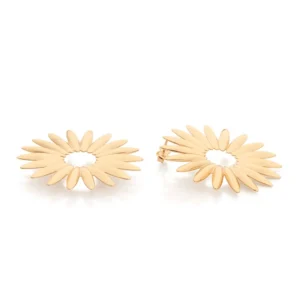 Aretes maxi de sol con Enchapado en oro 18k para eventos especiales y uso diario