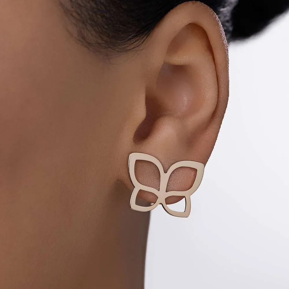 Aretes Medianos Mariposa Enchapados En Oro 18K 5 Aretes Medianos Mariposa Enchapados En Oro 18K - Imagen 3