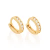Argollas huggies para bebes con circonias enchapadas en oro de 18k