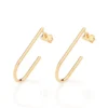 Argollas Medio Aro Rectangular Enchapado en Oro 18K
