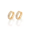 Argollas Estilo Huggies Con 68 Circonias  Enchapadas en Oro 18K