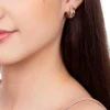 Argollas Estilo Huggies Con Detalle De Circonia Y Liso Enchapado En Oro 18K - Imagen 3