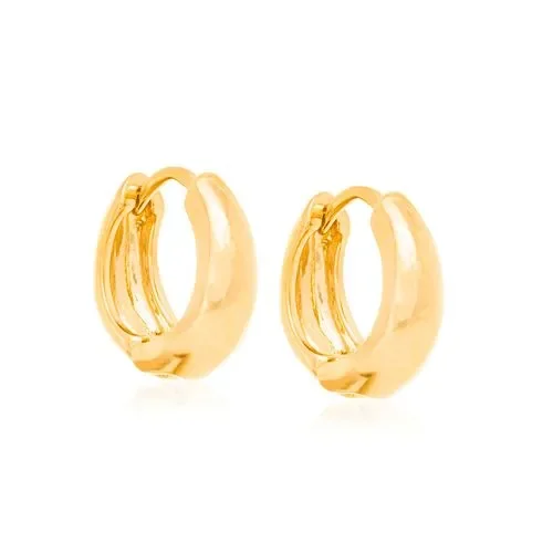 Argollas Estilo Huggies Lisa Enchapado En Oro 18K 3 Argollas Estilo Huggies Lisa Enchapado En Oro 18K