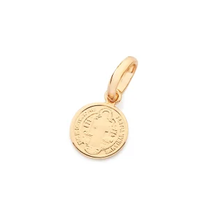 Dije Medalla de San Benito en Oro 18k