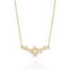 Collar Eslabones Florales Collar De Eslabones Florales De Circonia Enchapado en Oro 18K