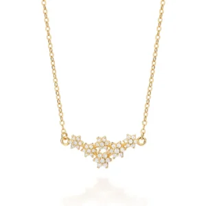 Collar Eslabones Florales Collar De Eslabones Florales De Circonia Enchapado en Oro 18K
