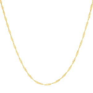 Collares liso enchapado en oro de 18k