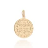 Dije de medalla de san benito con cruz y oración al reverso enchapadas en oro de 18k 2 Dije de medalla de san benito con cruz y oracion al reverso enchapadas en oro de 18k