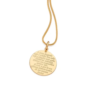 Alternative view of Dije de medalla de san benito con cruz y oración al reverso enchapadas en oro de 18k