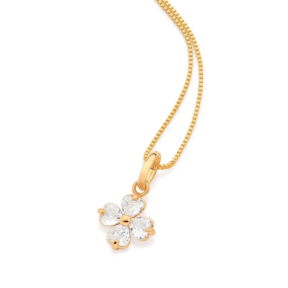 Dije De Flor Con Circonia Enchapado En Oro 18K 4 Dije flor con circonia - Joyería elegante para mujeres modernas