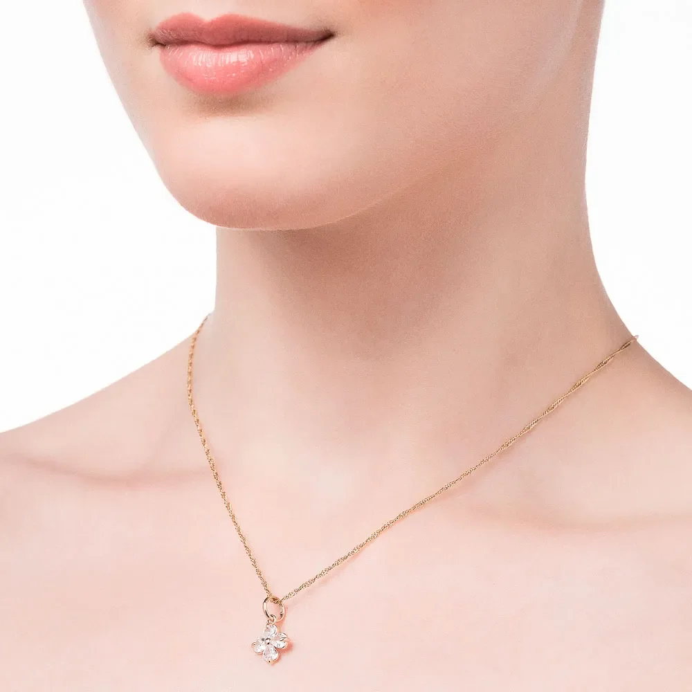 Dije De Flor Con Circonia Enchapado En Oro 18K 5 Dije De Flor Con Circonia Enchapado En Oro 18K - Imagen 3