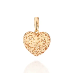 Dije Maxi De Corazón Enchapado En Oro18K.