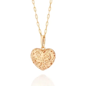 Dije maxi de corazón en Enchapado en oro 18K