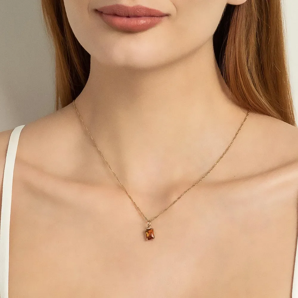 Sublime Dije Rectangular Caramelo Enchapado En Oro 18K 5 Sublime Dije Rectangular Caramelo Enchapado En Oro 18K - Imagen 3