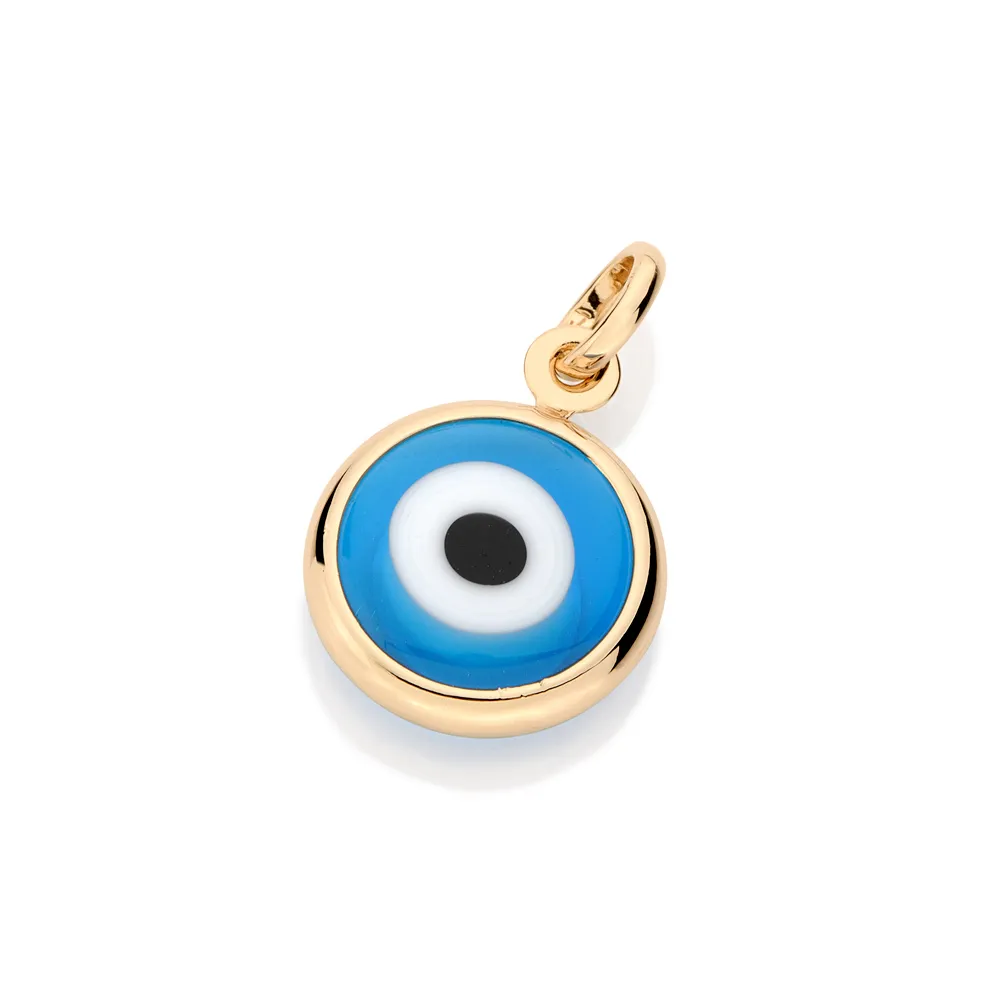 Dije De Ojo Turco Enchapados En Oro 18K - Celeste 3 dije ojo turco celeste