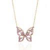 Gargantilla Mariposa Circonias Lilas Gargantilla De Mariposa Con Circonias Lilas Enchapado en Oro 18K
