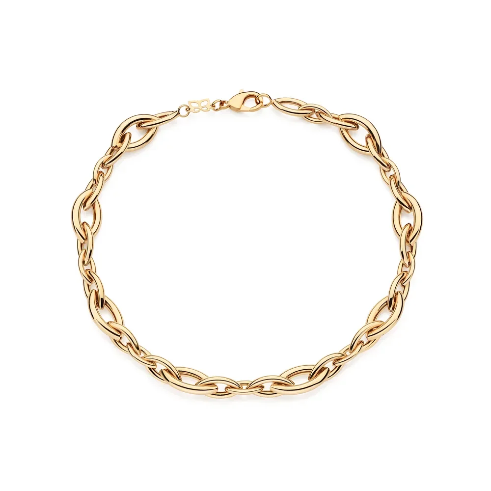 Gargantilla Forma Navette Enchapado En Oro 18K 3 Gargantilla Forma Navette Gargantilla En Forma Navette Enchapado en Oro 18K