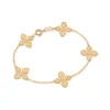 Pulsera de Flor Delicada enchapada en Oro 18k 1 PULSERA FLOR BANADA EN ORO DE 18k