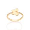 Anillo de mariposa con circonias enchapadas en oro de 18k 1 Sortija de mariposa con circonias enchapadas en oro de 18k