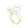 Sortijas maxi-doble con 3 perlas enchapadas en oro 18k