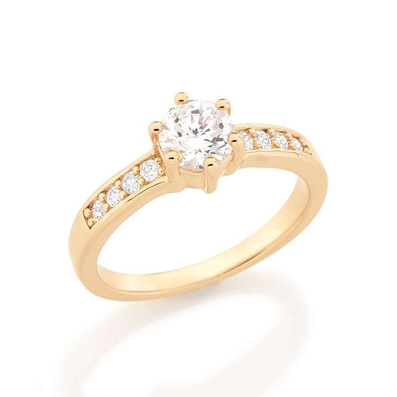 Anillo con circonias enchapadas en oro de 18k 3 Anillo con circonias enchapadas en oro de 18k