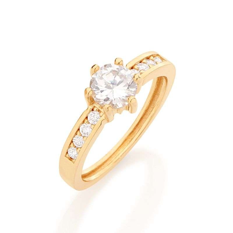 Anillo con circonias enchapadas en oro de 18k 5 Anillo con circonias enchapadas en oro de 18k - Imagen 3