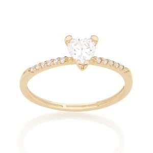 Alternative view of Anillo de corazón con circonia enchapadas en oro de 18k