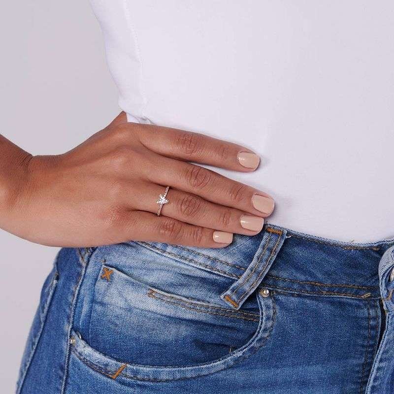 Anillo de corazón con circonia enchapadas en oro de 18k 5 Anillo de corazón con circonia enchapadas en oro de 18k - Imagen 3