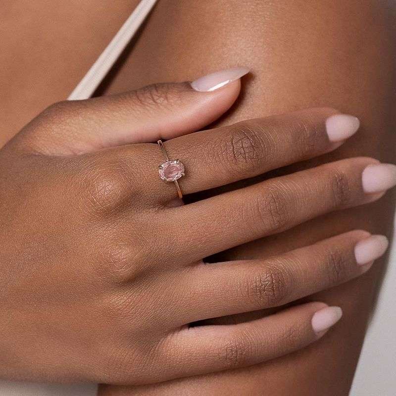 Anillo doble con circonias coloridas Enchapado en oro de 18k 5 Anillo doble con circonias coloridas Enchapado en oro de 18k - Imagen 4