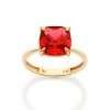 Anillo solitario con cristal rojo cuadrado Enchapado en oro de 18k 1 anillo solitario con cristal rojo cuadrado 1